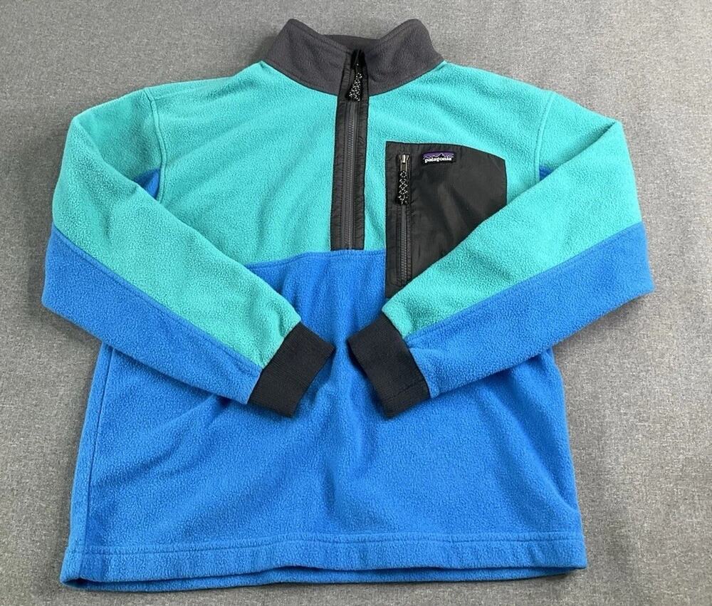 Patagonia Kids' Microdini 1/2-Zip Fleece Pullover Large Vessel Blue